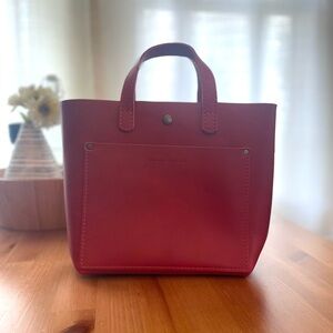PLG mini crossbody tote in ruby!